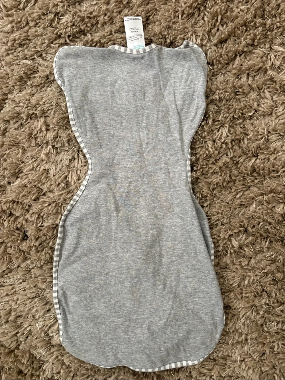 Love to Dream Grey Baby Swaddle Sleep Sack with Stripe Trim